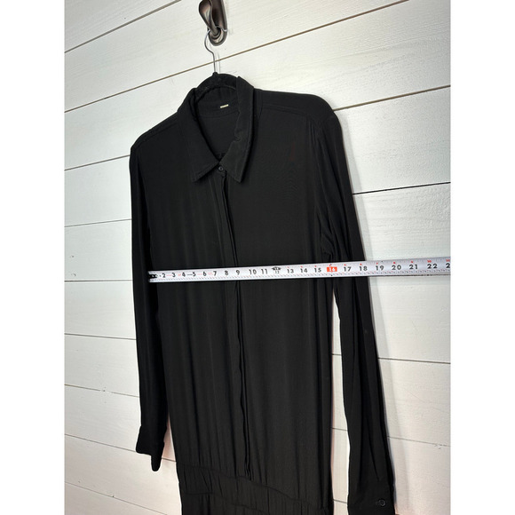MONROW / Revolve - Small - Crepe Long Sleeve Jumpsuit in Black - Picture 10 of 13